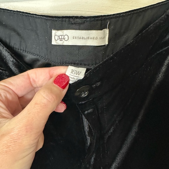 Cato Black Velvet Trousers - Picture 3 of 4